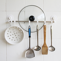 Six consecutive rows of suction cup hooks Kitchen strong incognito wall hanging waterproof sticky hook nail-free creative door back long hanging clothes hook