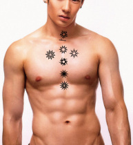 Star tattoo stickers sun tattoo stickers waterproof men and women K009 English totem clavicle arm tattoo stickers 14 pictures