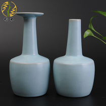 Antique Ru kiln crafts ceramic vases Chinese retro simple home living room bozu decorative porcelain ornaments