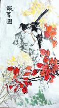 New store opened pure hand-painted Chinese painting flowers and birds three feet Magpie peony decoration ink painting report