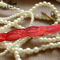 Taiwan DIY handmade lace accessories pastoral flowers hollow cotton lace fabric 889 red lace lace