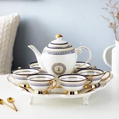 European style afternoon set light tea kettle tray cup tea set luxury Cup coffee ceramic household tea belt v English