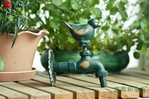 Animal faucet garden faucet antique faucet Green Sparrow green pigeon fat bird