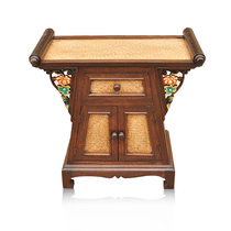 Thai crafts wood carving decoration cabinet living room entrance hall porch cabinet rattan wood cabinet bedside table ornaments