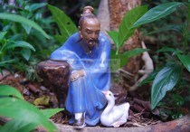 Wang Xizhi loves goose ceramic ornaments ancient characters bookshelf home tea tray screen bookstand rockery decoration decorations