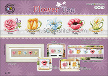 Cross stitch electronic figure redraw source file-SODA SO-G78 tea cup flower