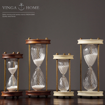 Wine rack bookshelf porch ornaments Nordic Wood hourglass modern simple soft decoration model room home home