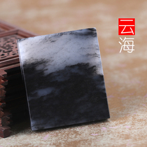 Yurun Yipin Hetian Jade Xinjiang seed material Ping An brand pendant blue and white ink Jade informant brand pendant Xinjiang identification