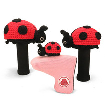 Ladybug Golf Pole Head Cover No. 1 Wooden Pole Cover Spherical Wood Sleeve Bolf