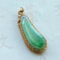 Minke Emerald Jade Ware 18K Gold Studded Ice Seed Floating Fugua Pendant Pendant Myanmar Natural A Goods Emerald Belt Certificate