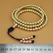 108 8MM pure copper beads purple copper three-way Buddha head suitable for holding curse chanting Buddha Tibetan bracelet necklace