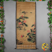 Retro antique Chinese painting middle school painting landscape painting figure painting Buddha statue painter painting decorative painting Lotus Mandarin duck