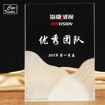 Crystal trophy customization Crystal honor letter of appointment Certificate production dealer memorial plate Authorization plate Medal customization