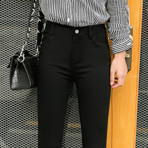 South Korea autumn and winter New velvet black elastic Slim Leggings