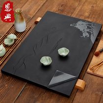 Stone tea tray natural Wujin Stone tea table whole piece Black Gold Stone Tea Sea drainage tea set special offer