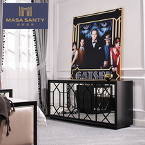 American luxury living room TV cabinet solid wood dining room sideboard bedroom high-end mirror cabinet lockers