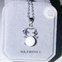 S925 sterling silver Baby breast milk souvenir Fetal hair necklace Newborn Monkey breast milk pendant DIY handmade