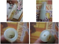 Crown credibility ancient playing collection Qing Dynasty upscale perfect without flaw Winner with leather and field white jade cigarette holder pendant