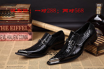 2014 crocodile head new leather shoes British totem trend boy shoes hair stylist business casual shoes