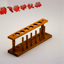 Teaching instrument Wooden tube rack 6-hole with column aperture 21mm test tube drying rack Chemical experimental equipment