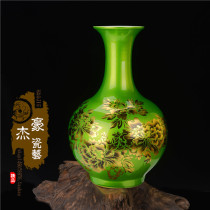 Jingdezhen ceramics Chinese red crystal glaze Flower blooming rich vase Living room home decoration New house ornaments