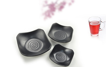 High-grade imitation porcelain black frosted small plate Korean dish dish dish dish dish snack plate melamine-resistant tableware