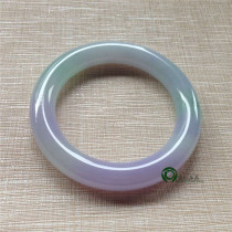 Myanmar natural old pit A goods jade jade bracelet Ice species violet round strip jade bracelet with certificate KC380