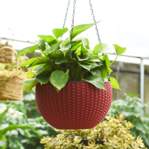 Hanging basket plastic resin round hanging flowerpot balcony indoor creative green orchid pot multi-meat hanging Basin