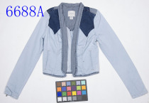 6688 Lao Sun outdoor LSHW womens spring and autumn fashion casual short denim jacket suit collar jacket