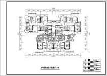 Large and practical high-rise residential one ladder four-family flat cad drawings (nearly 100)