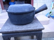 Old bronze ware old objects Guangdong bronze saucepan in the same fishing series: a great bronze pot of the Republic of China