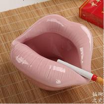 Cute cartoon lips ceramic ashtray creative personality trend home living room fashion multifunctional ashtray ornaments