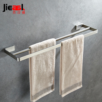 304 stainless steel towel bar single rod bathroom towel bar brushed towel rack double rod bathroom pendant thickening