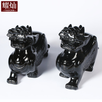 Yaocan Mexico Obsidian Pixiu ornaments Crystal home furnishings jewelry Fortune Feng Shui mascot gifts
