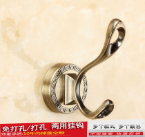 Punch-free Creative clothes hook stainless steel adhesive hook single bathroom toilet clothes adhesive hook wall hanging door hook hook hook