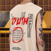 Summer ulzzang tide brand sleeveless T-shirt mens European and American personality trend ins hip-hop sports waistcoat