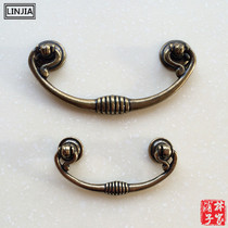 Green bronze European antique antique vintage wardrobe door drawer handle simple furniture classical pastoral handle 8817