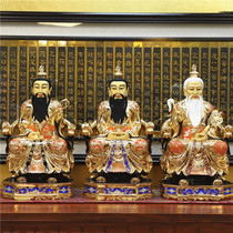 Taiwan pure copper gilded sanqing dao ancestral statue Lingbao Yuan Shi Tianzun Taishang Laojun statue ancestor ornament