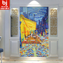 European art mosaic puzzle background wall porch aisle restaurant mural mosaic Van Gogh cafe cut painting