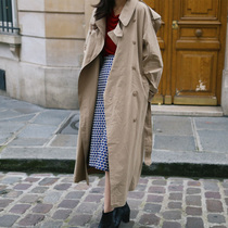 Day Fat South Korea Shuai Street beat Fan Fashion beige Beige Collar in the Long Wind Closet TN373