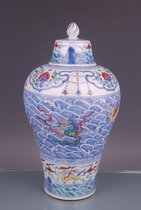 Doucai seawater beast pattern Sea eight strange pattern plum bottle