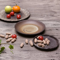 Weiyang bamboo tea coarse pottery purple sand tea box dry bubble pot bearing ceramic fruit plate hand-painted Zen hand-drawn embryo production