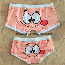  Pure cotton couple panties Spongebob squarepants men and women boxer pants cotton cartoon panties pie big star