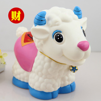 Creative large lucky sheep piggy bank Sugar glue is not afraid to fall wealth sheep piggy bank Cute Meng Meng Sheep birthday gift