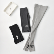 New autumn Korean version of this way arrow polished cotton thickened embroidery Joker slim stretch leggings women