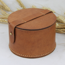 Pure hand-made thick cowhide storage box Handicraft cup packing box Home decoration packing box Custom products