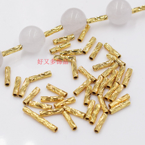 US imported 14K gold straight tube 2 * 8mm car flower tube elbow tube flashing tube bracelet necklace DIY handmade beaded accessories