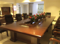 Customized solid wood conference table and chair combination conference desk paint long - shaped bar table negotiation training table Guangdong