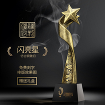 Shining star creative crystal trophy custom resin annual evening party Awards gift souvenirs customized lettering