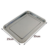 Thickened stainless steel square plate Shallow stainless steel anatomy plate Junior high school biology teaching instruments experimental equipment 35*25cm 30*20cm